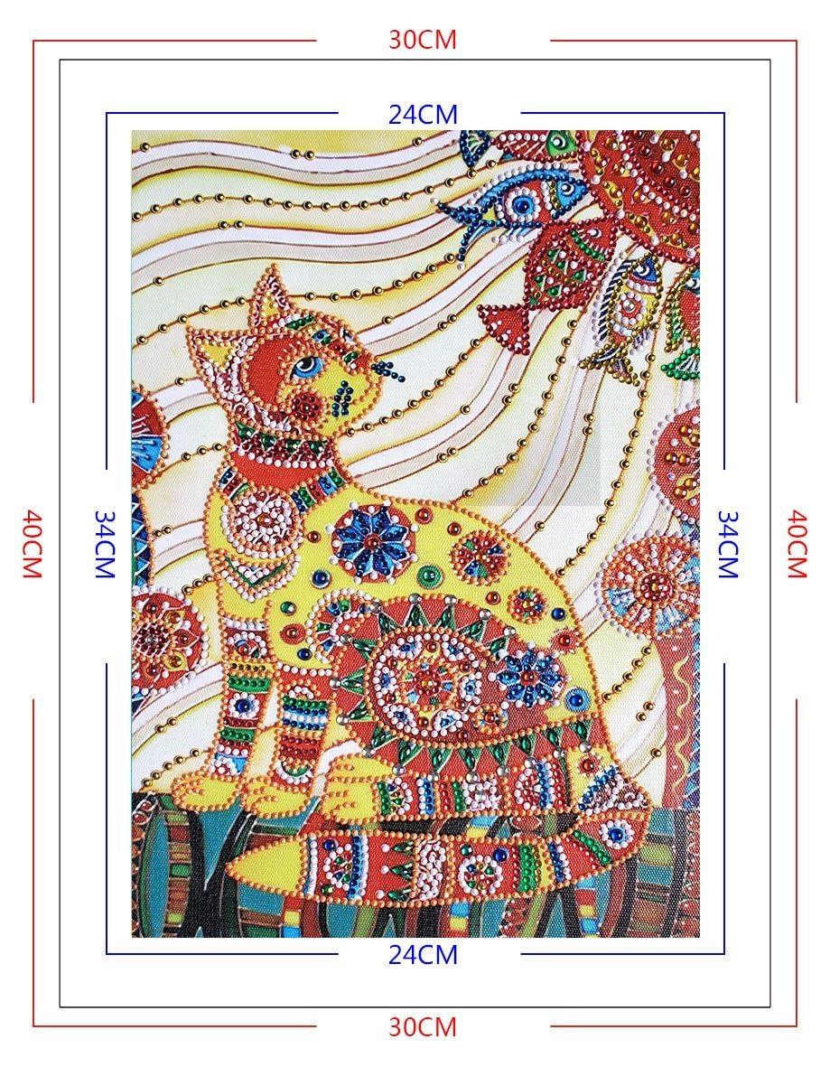 Abstrakte ägyptische Katzen kunst - Spezial Diamond Painting - Diamond Painting
