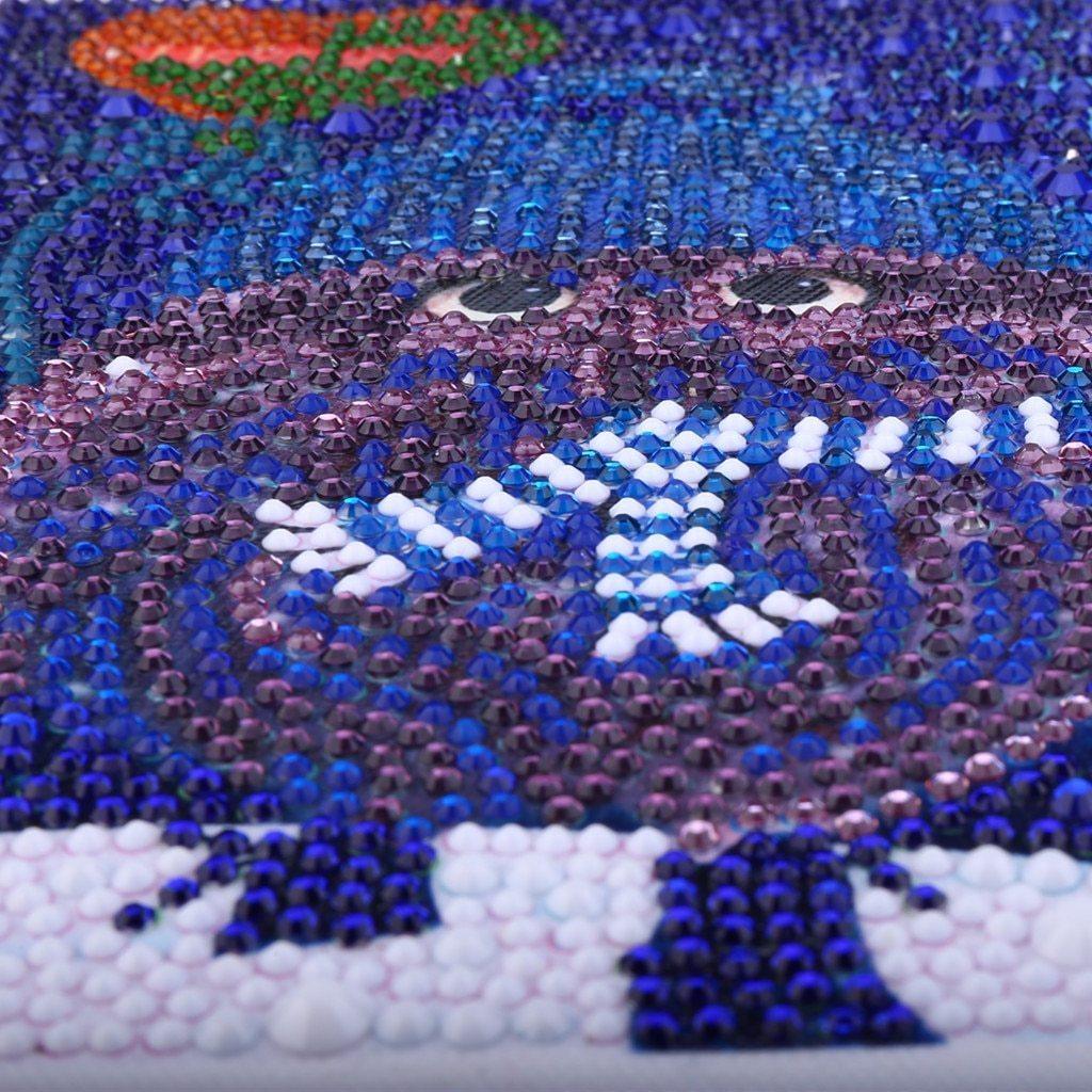 Blaue Eule im Winter - Spezial Diamond Painting - Diamond Painting