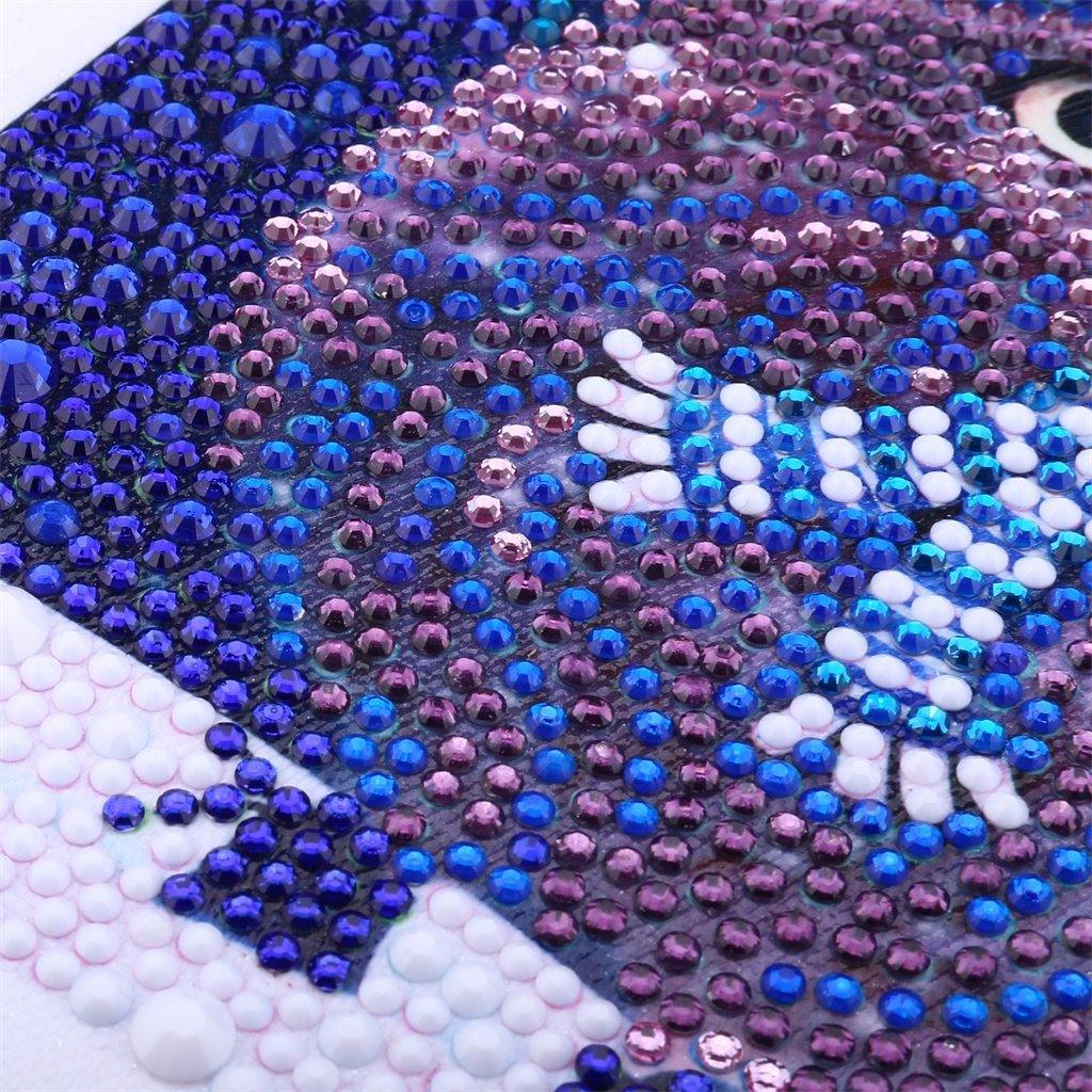 Blaue Eule im Winter - Spezial Diamond Painting - Diamond Painting