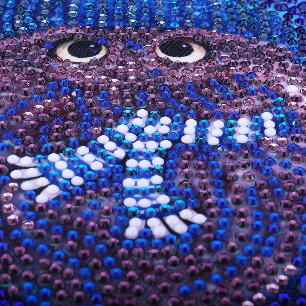 Blaue Eule im Winter - Spezial Diamond Painting - Diamond Painting