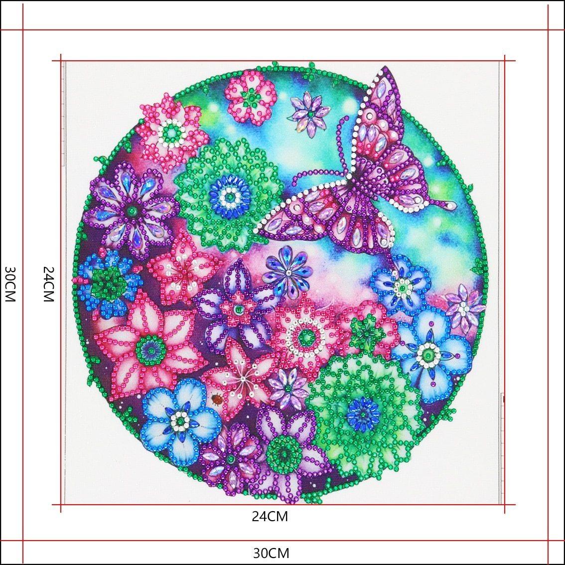 Schmetterling im Blumengarten - Spezial Diamond Painting - Diamond Painting