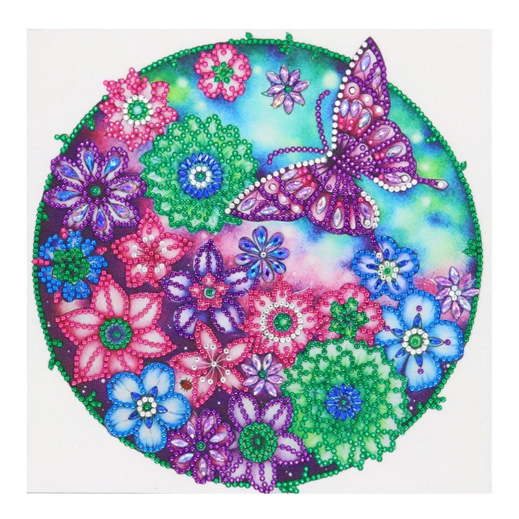 Schmetterling im Blumengarten - Spezial Diamond Painting - Diamond Painting
