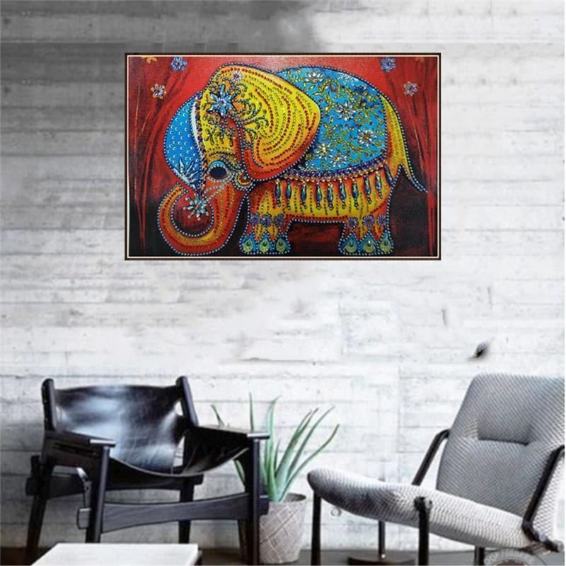 Entzückender königlicher Elefant - Spezial Diamond Painting - Diamond Painting