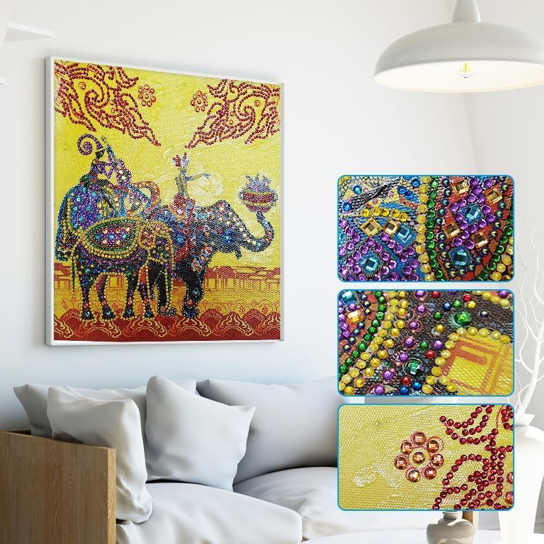 Indischer Königlicher Elefant - Spezial Diamond Painting - Diamond Painting