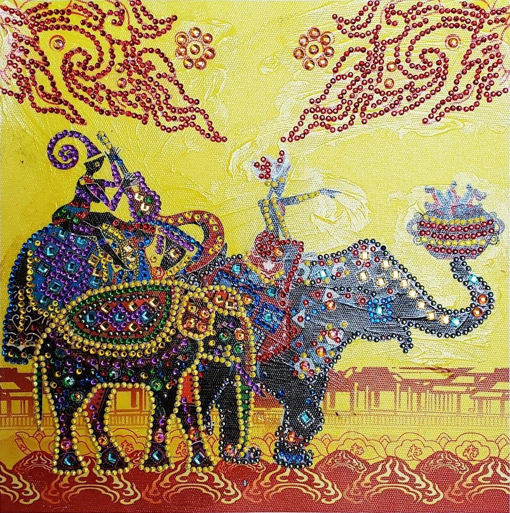 Indischer Königlicher Elefant - Spezial Diamond Painting - Diamond Painting