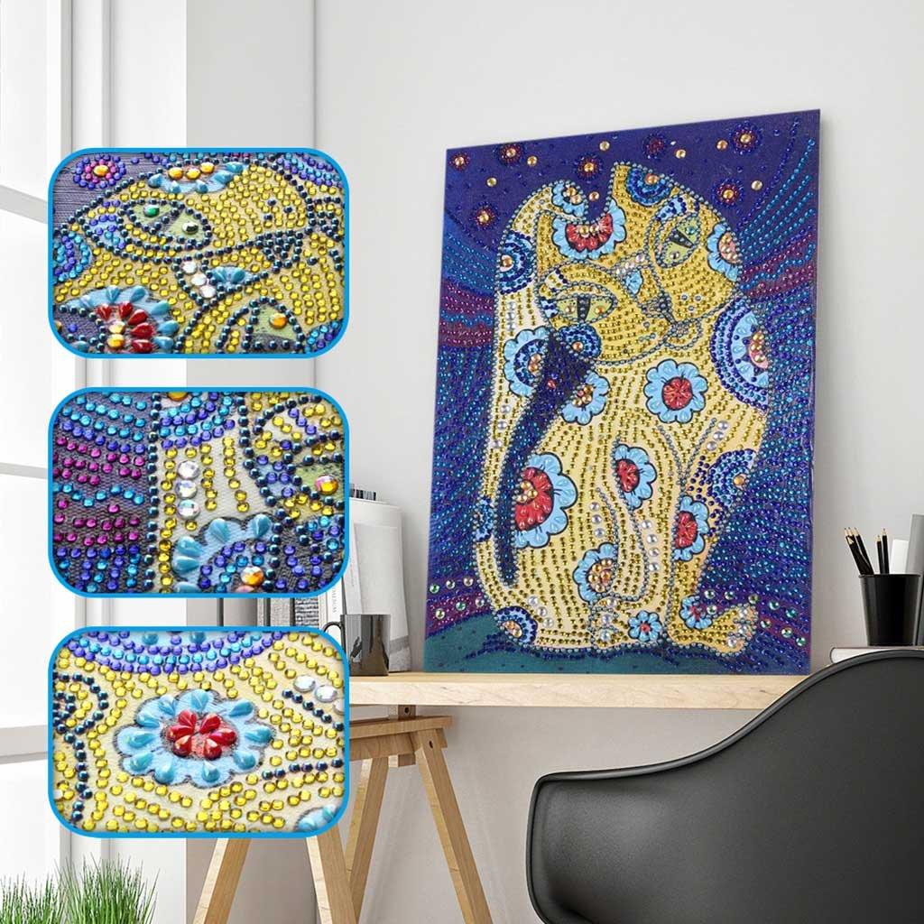 Ägyptische gelbe Katze - Spezial Diamond Painting - Diamond Painting