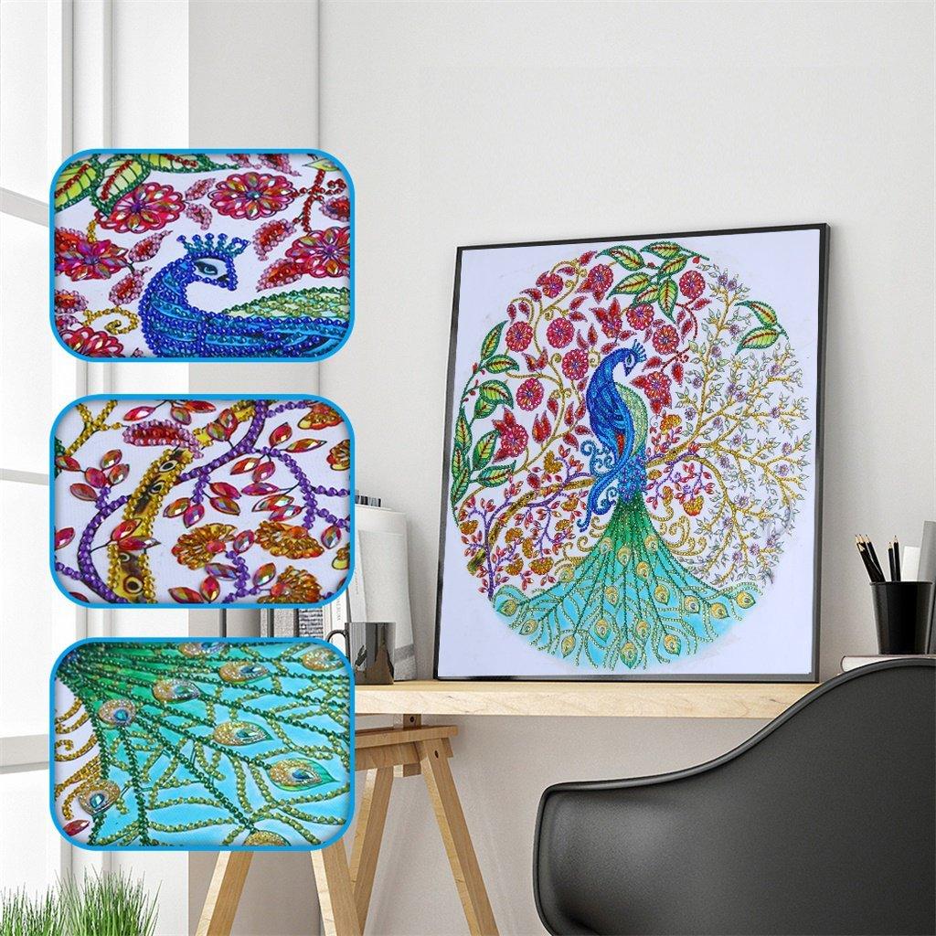 Pfauenschönheit - Spezial Diamond Painting - Diamond Painting