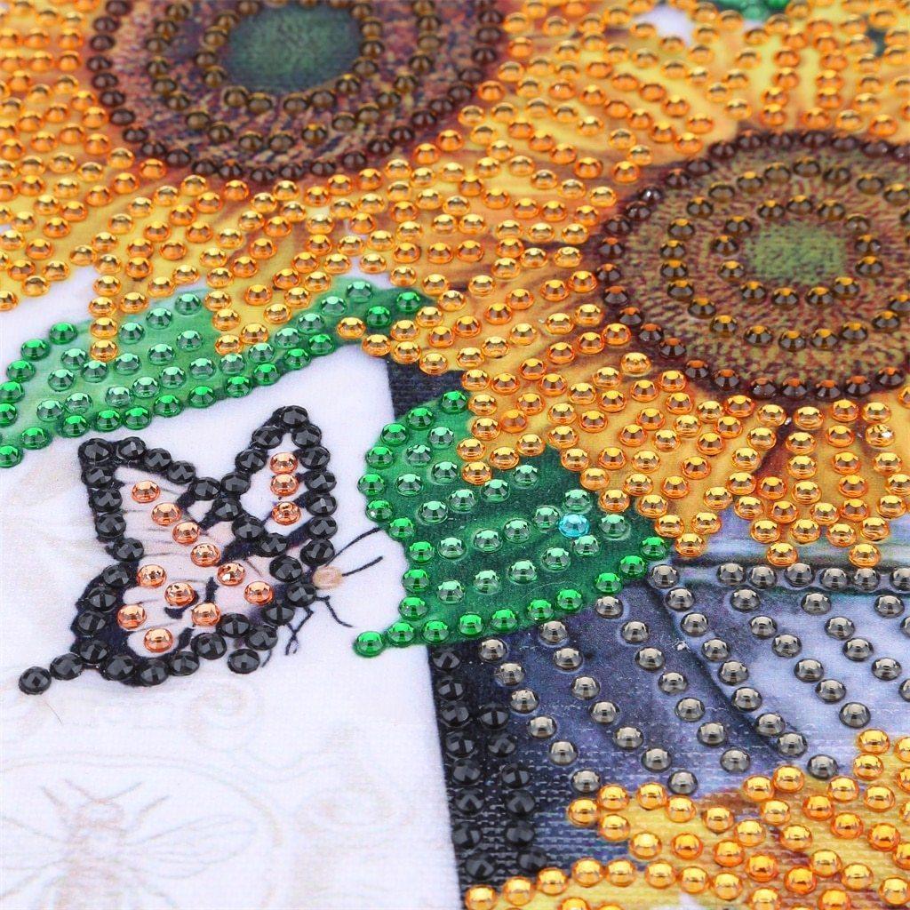 Vase mit Sonnenblumen - Spezial Diamond Painting - Diamond Painting
