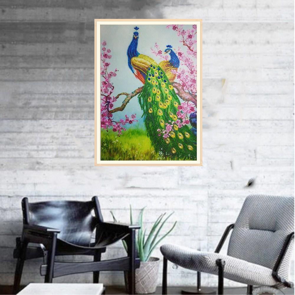 Pfauenpaar - Sonderform Diamond Painting - Diamond Painting