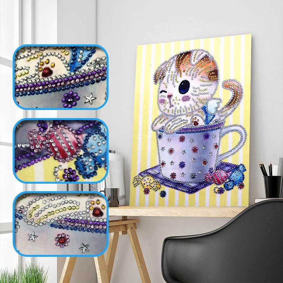 Zwinkerndes Kätzchen - Spezial Diamond Painting - Diamond Painting