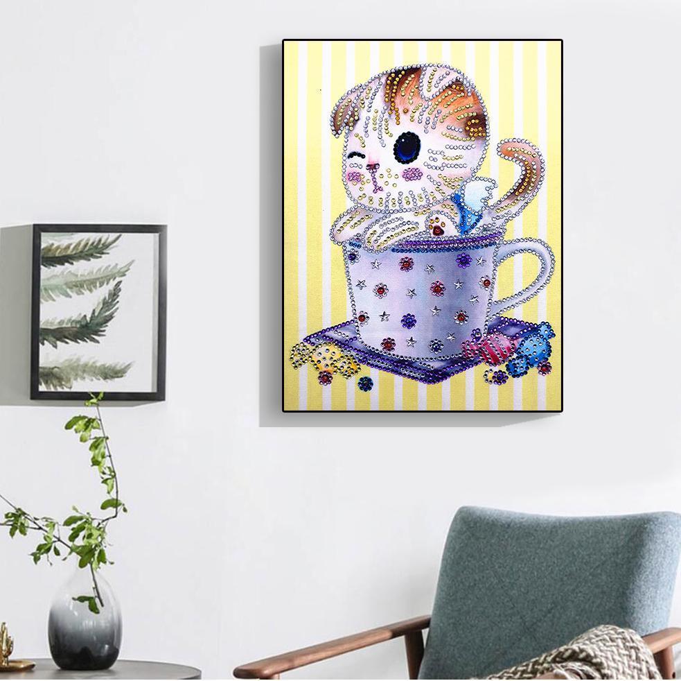 Zwinkerndes Kätzchen - Spezial Diamond Painting - Diamond Painting