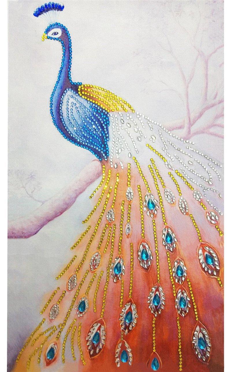 Auffälliger Pfau - Spezial Diamond Painting - Diamond Painting