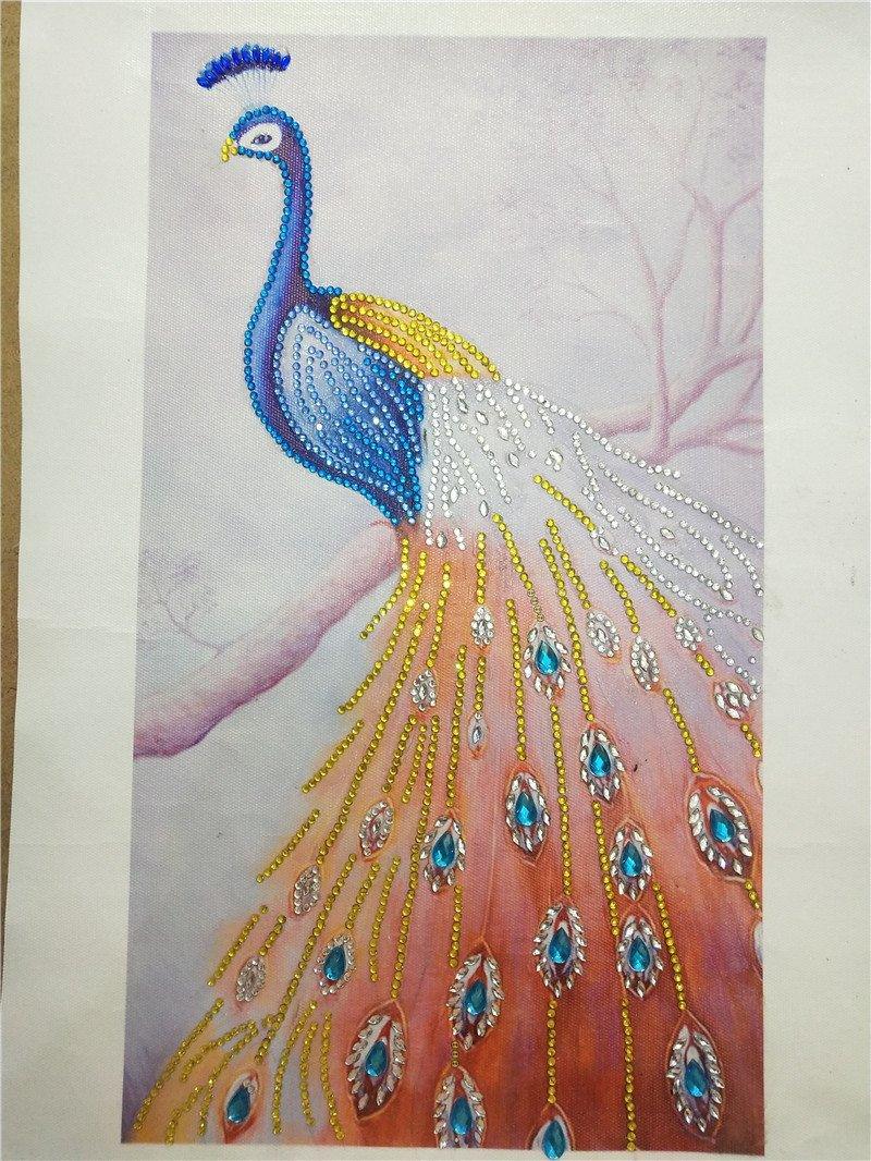 Auffälliger Pfau - Spezial Diamond Painting - Diamond Painting