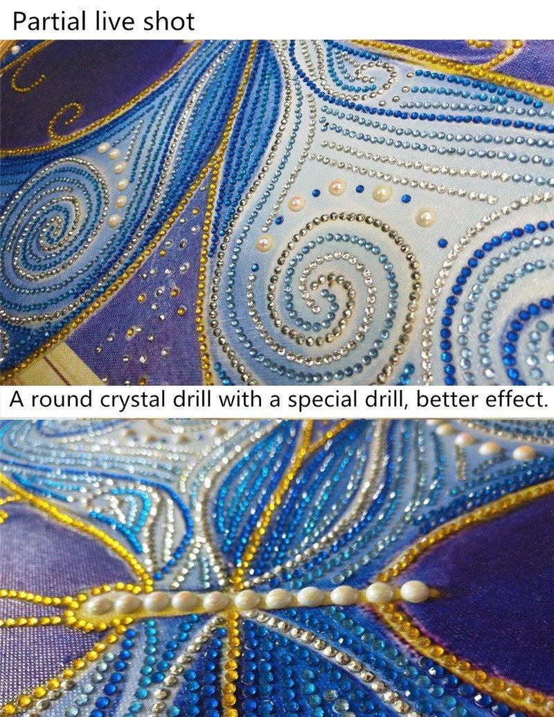 Blaue glänzende Schmetterlings kunst - Spezial Diamond Painting - Diamond Painting