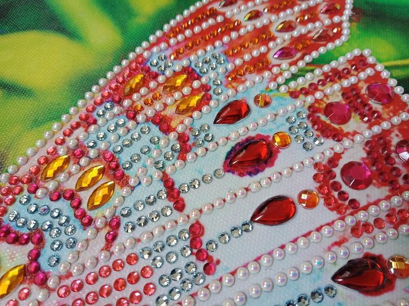 Ein roter Monarchfalter - Spezial Diamond Painting - Diamond Painting