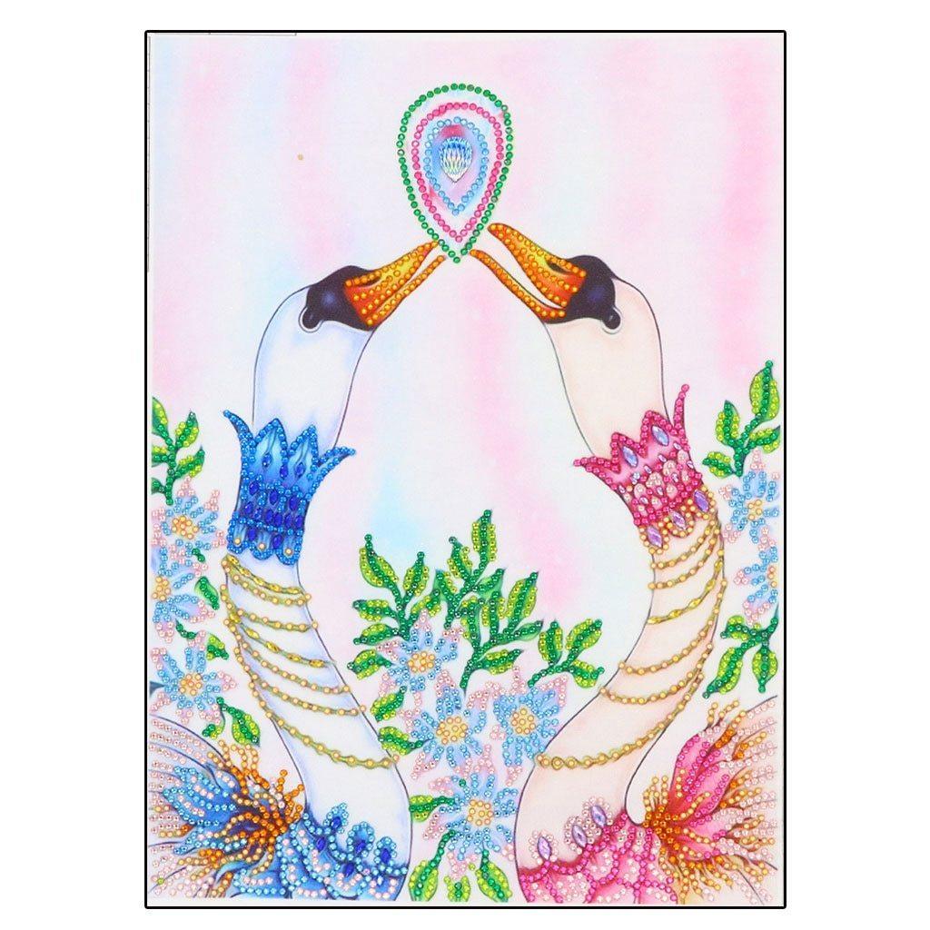 Verliebte Schwäne - Spezial Diamond Painting - Diamond Painting