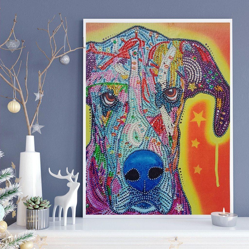 Abstrakter Hund - Spezial Diamond Painting - Diamond Painting