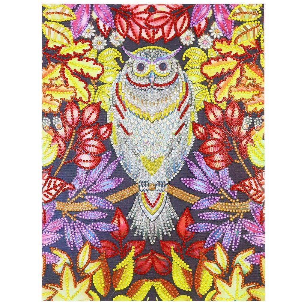 Blumen eule - Spezial Diamond Painting - Diamond Painting