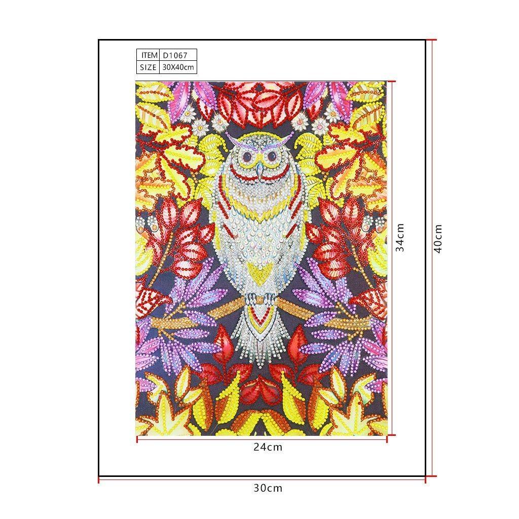 Blumen eule - Spezial Diamond Painting - Diamond Painting