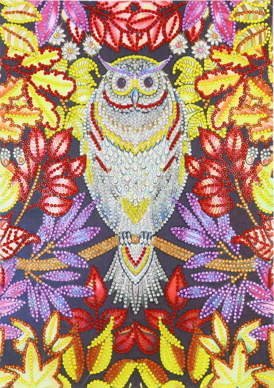 Blumen eule - Spezial Diamond Painting - Diamond Painting