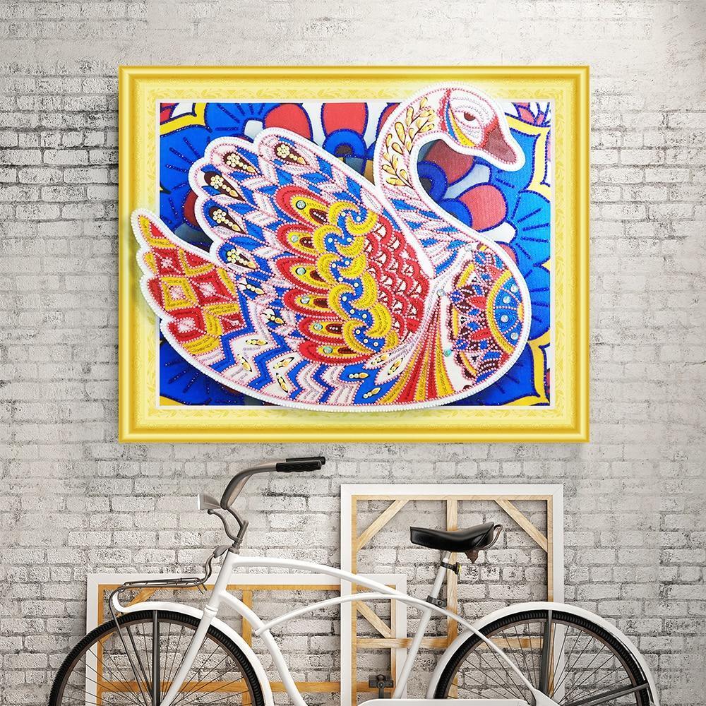 Abstrakter Schwan - Spezial Diamond Painting - Diamond Painting
