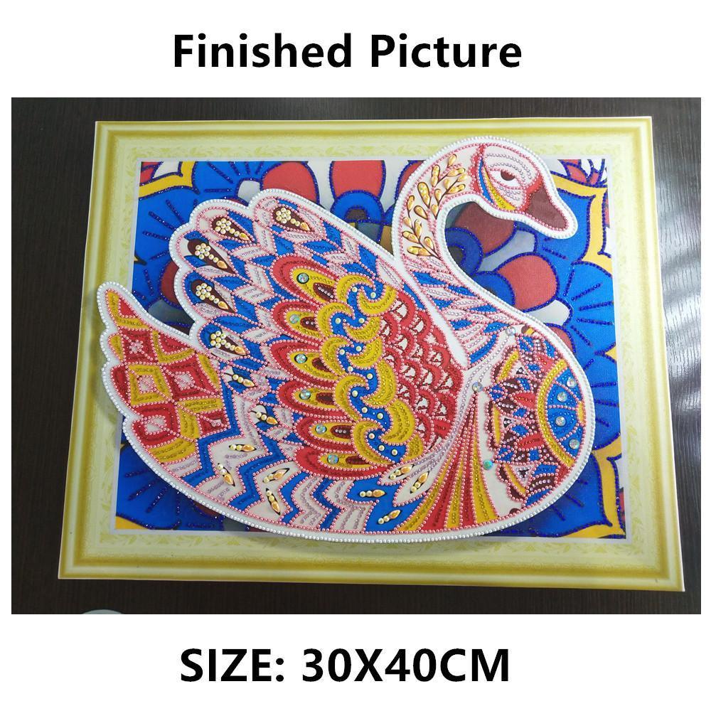 Abstrakter Schwan - Spezial Diamond Painting - Diamond Painting