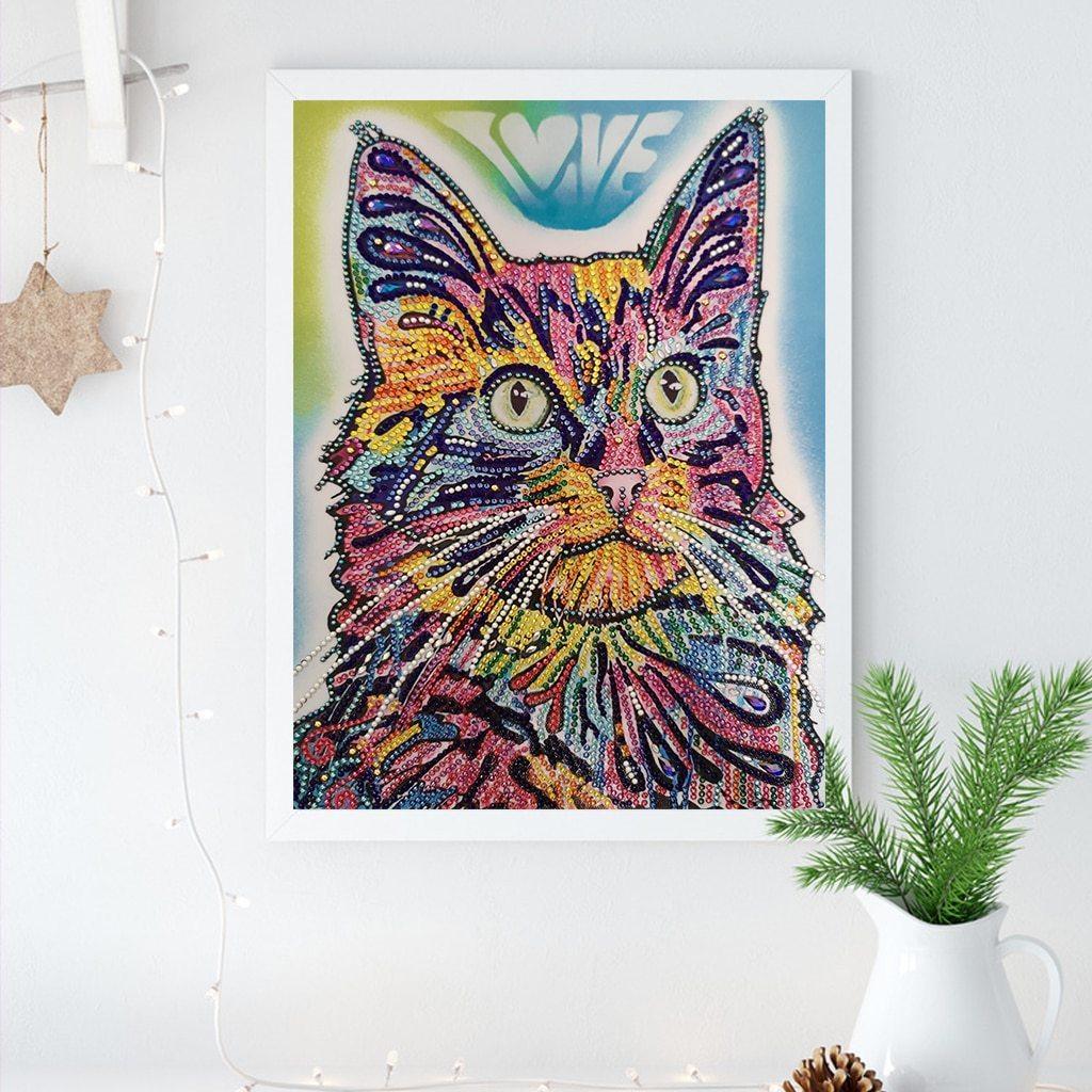 Schöne Katze - Spezial Diamond Painting - Diamond Painting