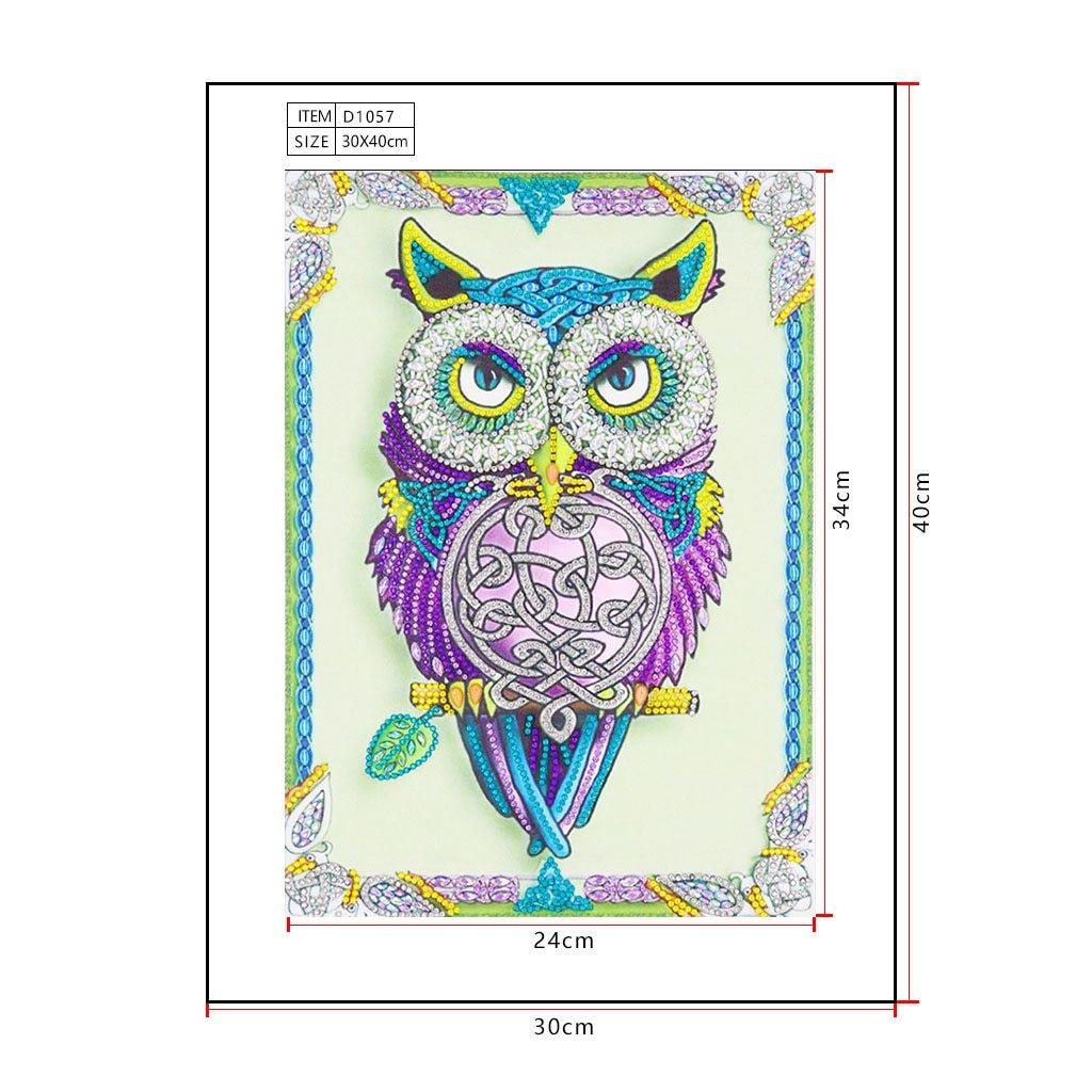 Lila Eule - Spezial Diamond Painting - Diamond Painting
