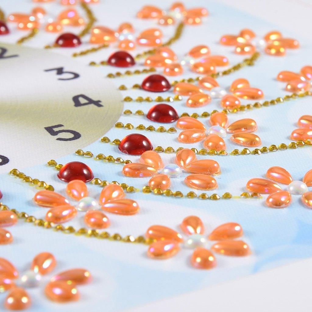 Blumen-Wanduhr - Spezial Diamond Painting - Diamond Painting