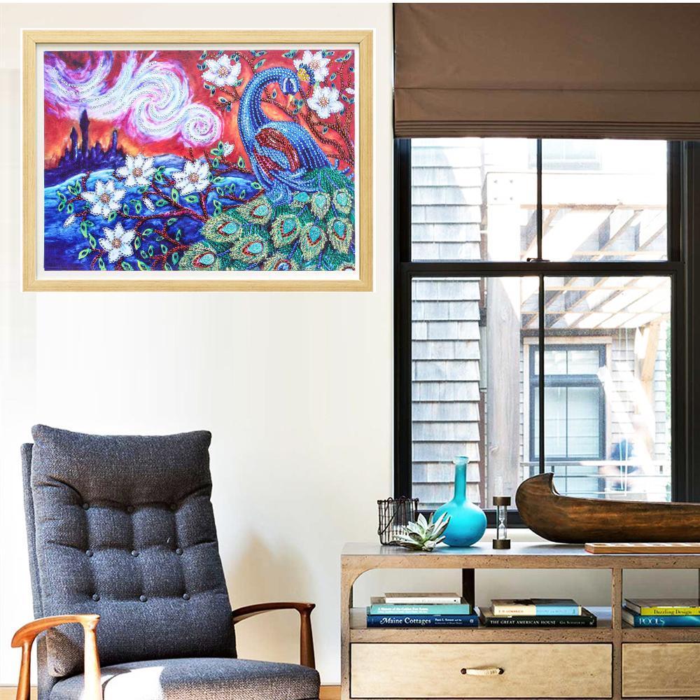 Erstaunlicher Pfau - Spezial Diamond Painting - Diamond Painting