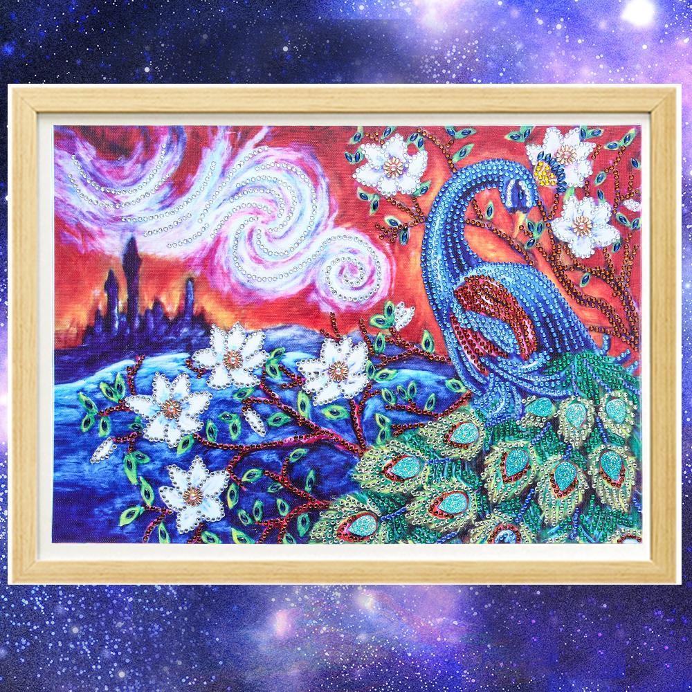 Erstaunlicher Pfau - Spezial Diamond Painting - Diamond Painting
