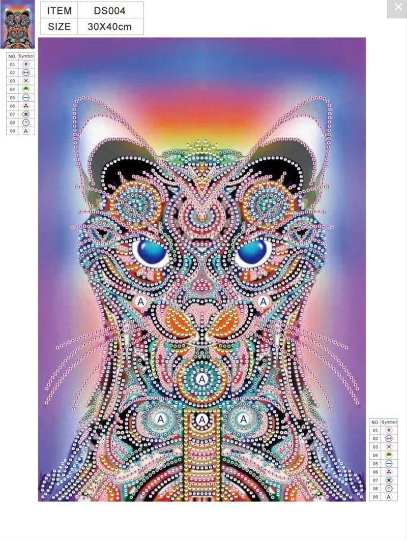 Abstrakte Katze - Spezial Diamond Painting - Diamond Painting