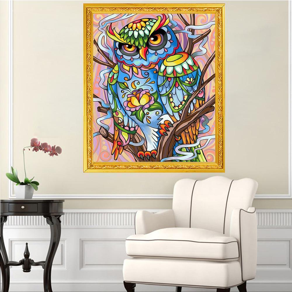 Abstrakte Eule - Spezial Diamond Painting - Diamond Painting