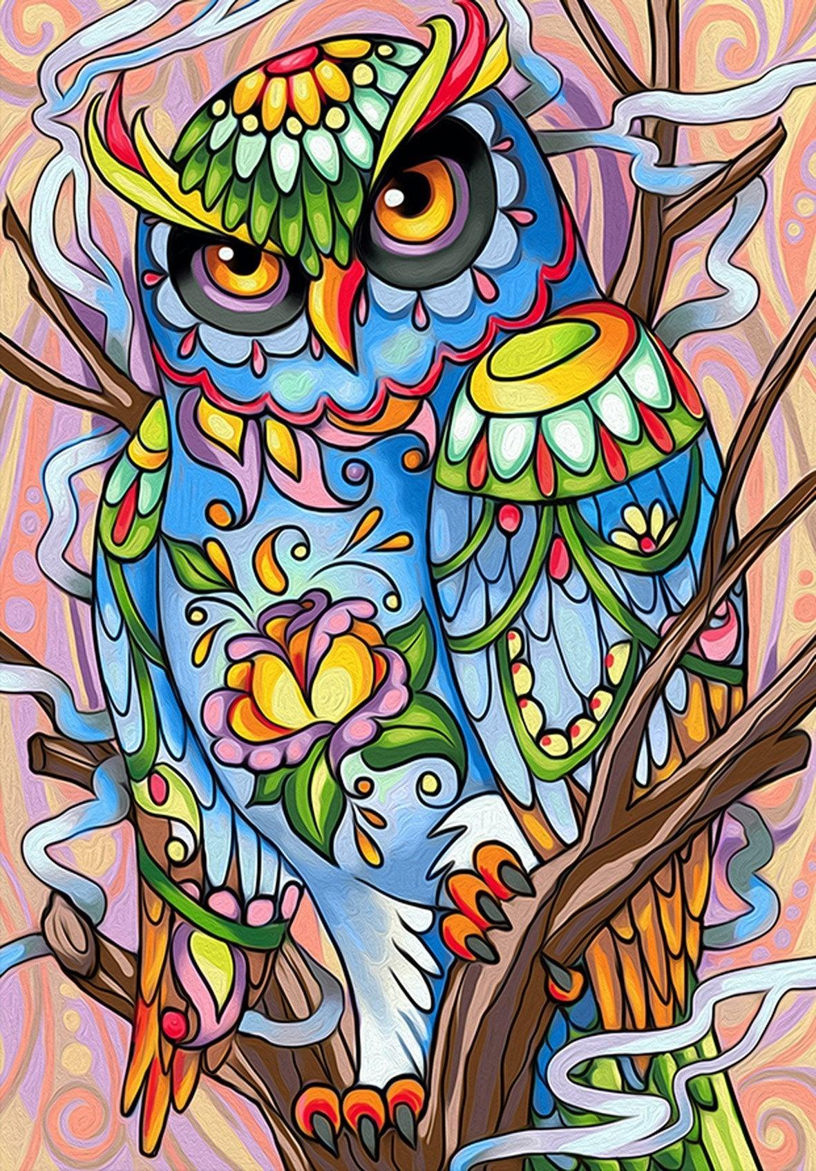 Abstrakte Eule - Spezial Diamond Painting - Diamond Painting