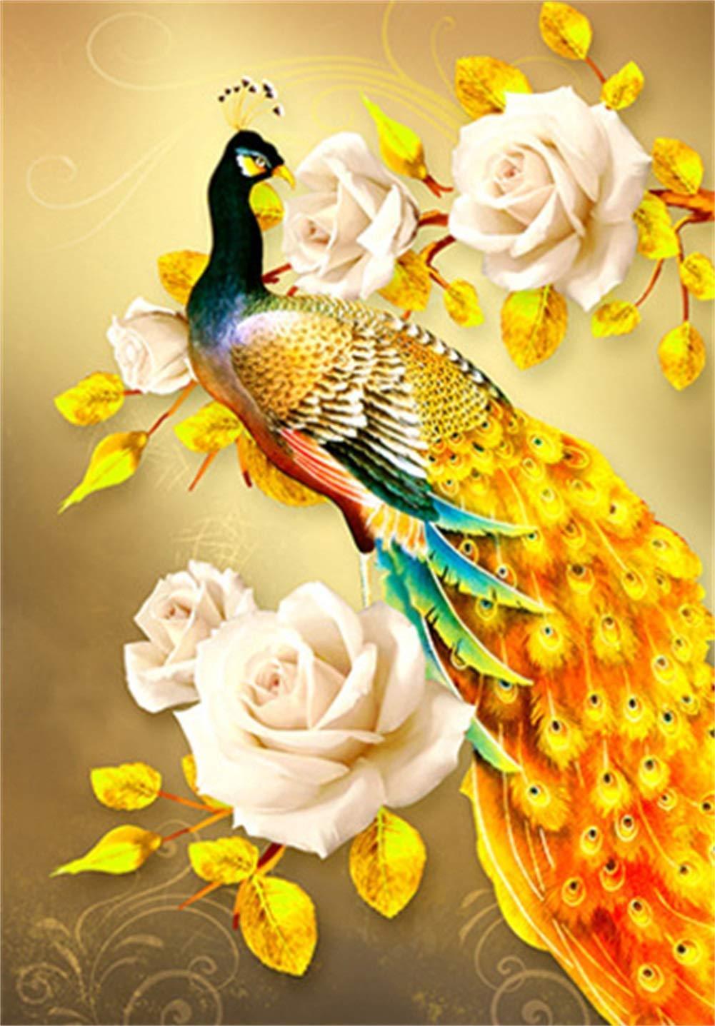 Goldener Pfau - Spezial Diamond Painting - Diamond Painting