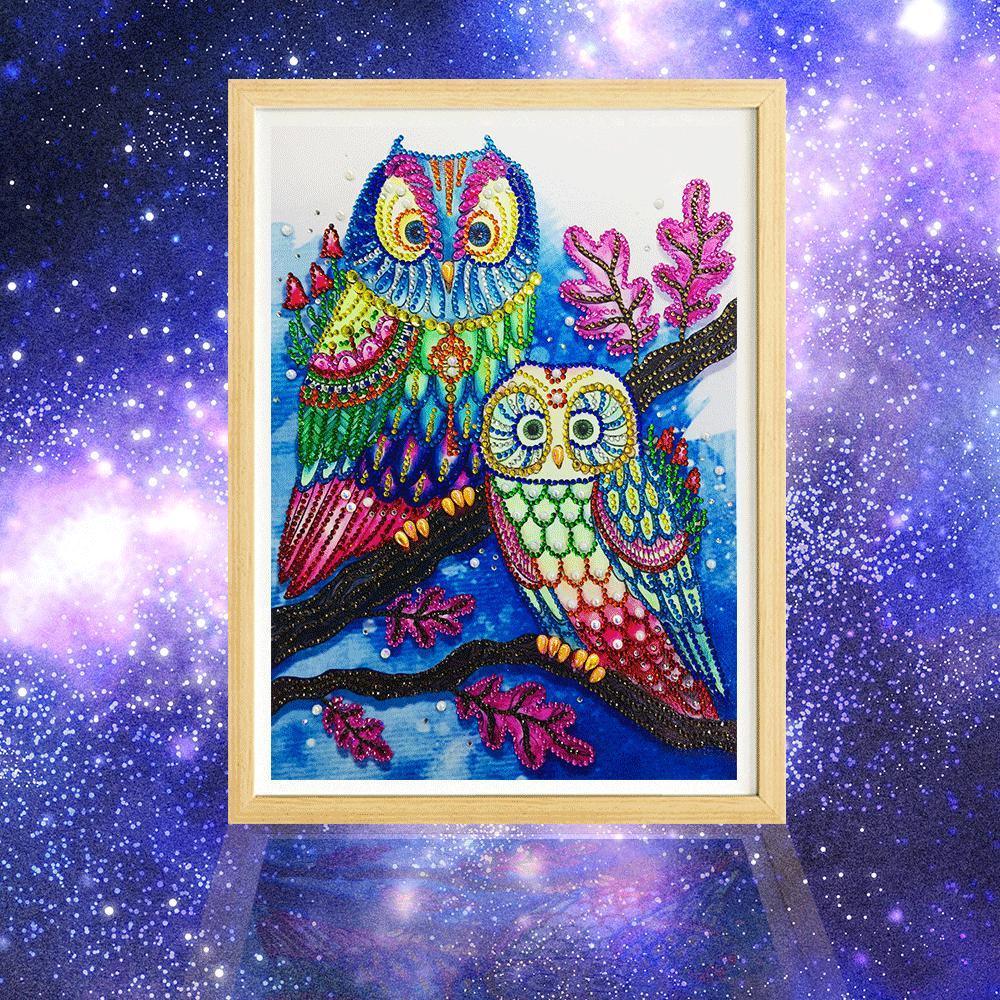 Bunte Eulen - Spezial Diamond Painting - Diamond Painting