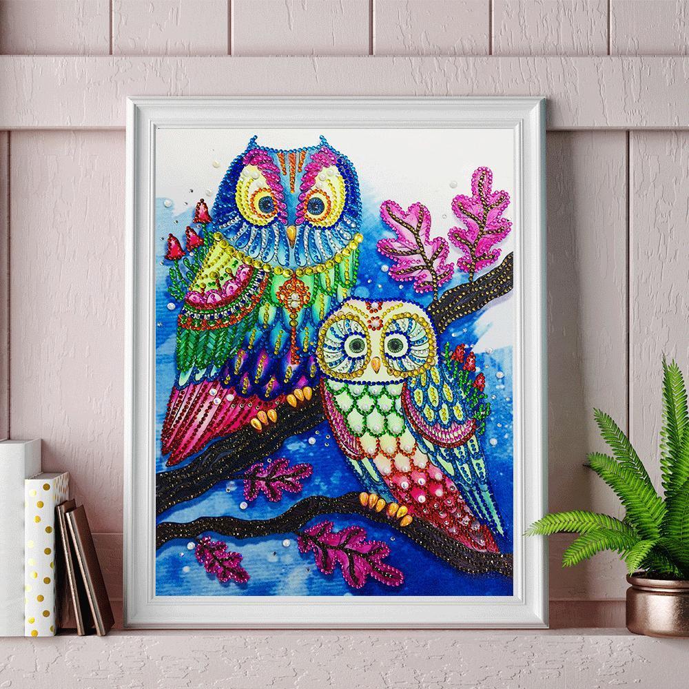 Bunte Eulen - Spezial Diamond Painting - Diamond Painting