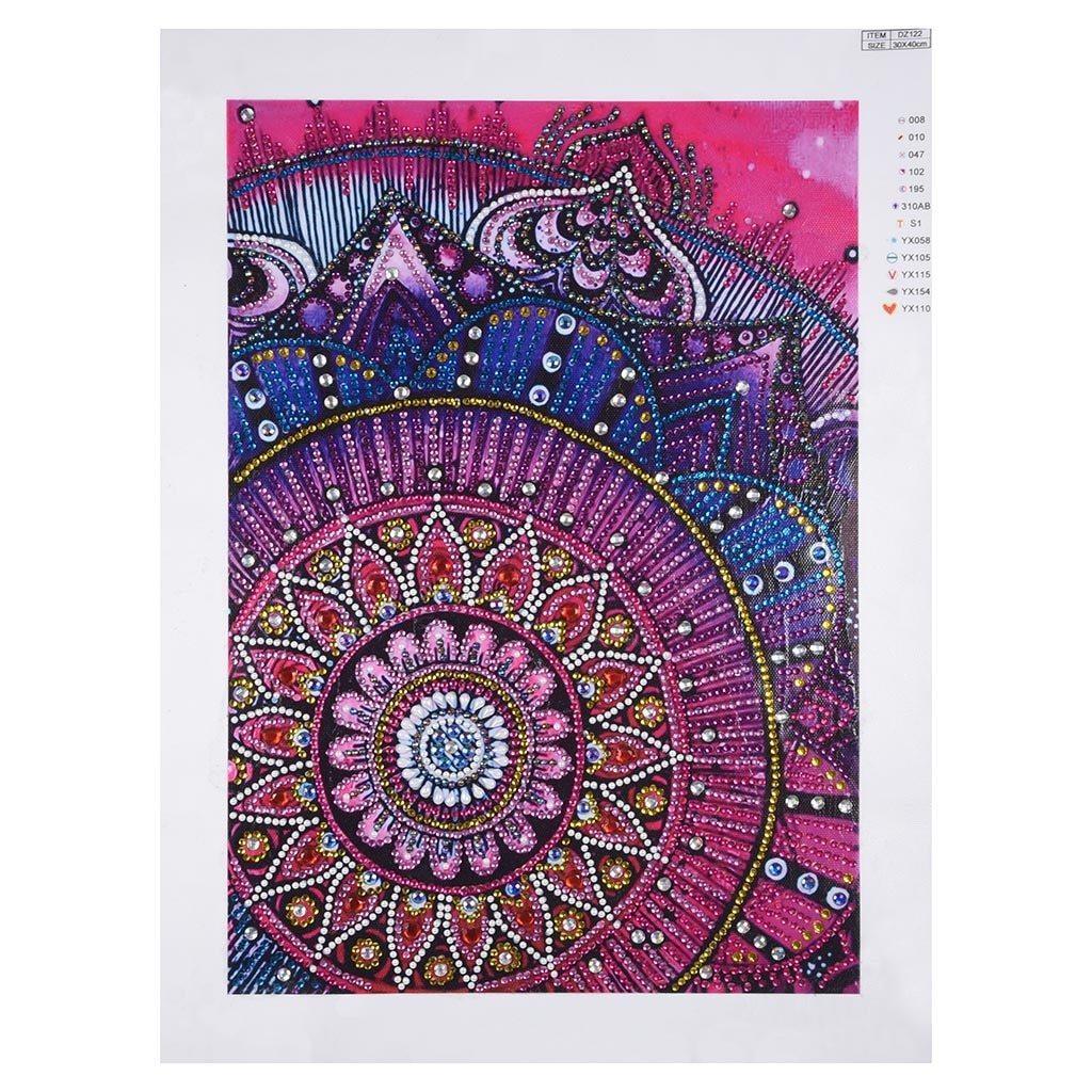 Lila Mandala Blumen Spezial Diamond Painting - Diamond Painting
