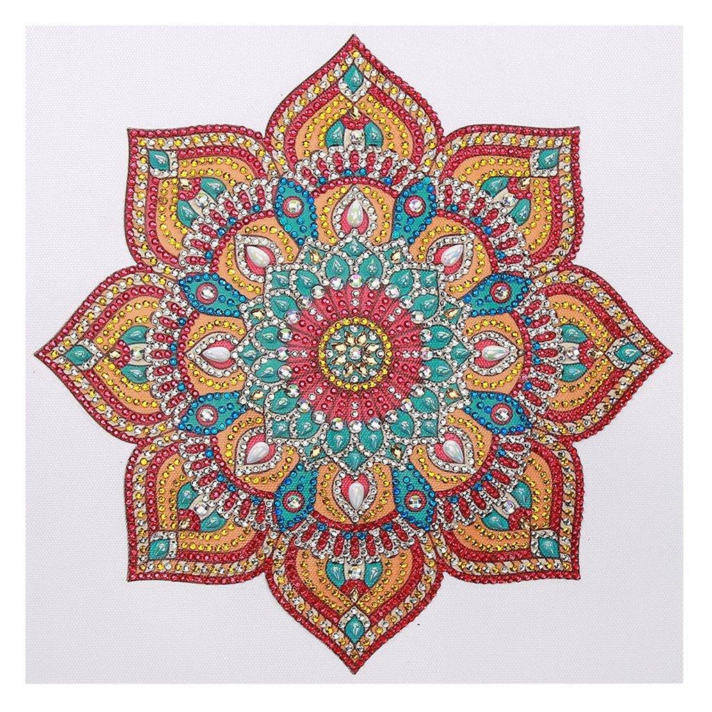 Bunte Mandala Blumen Spezial Diamond Painting - Diamond Painting