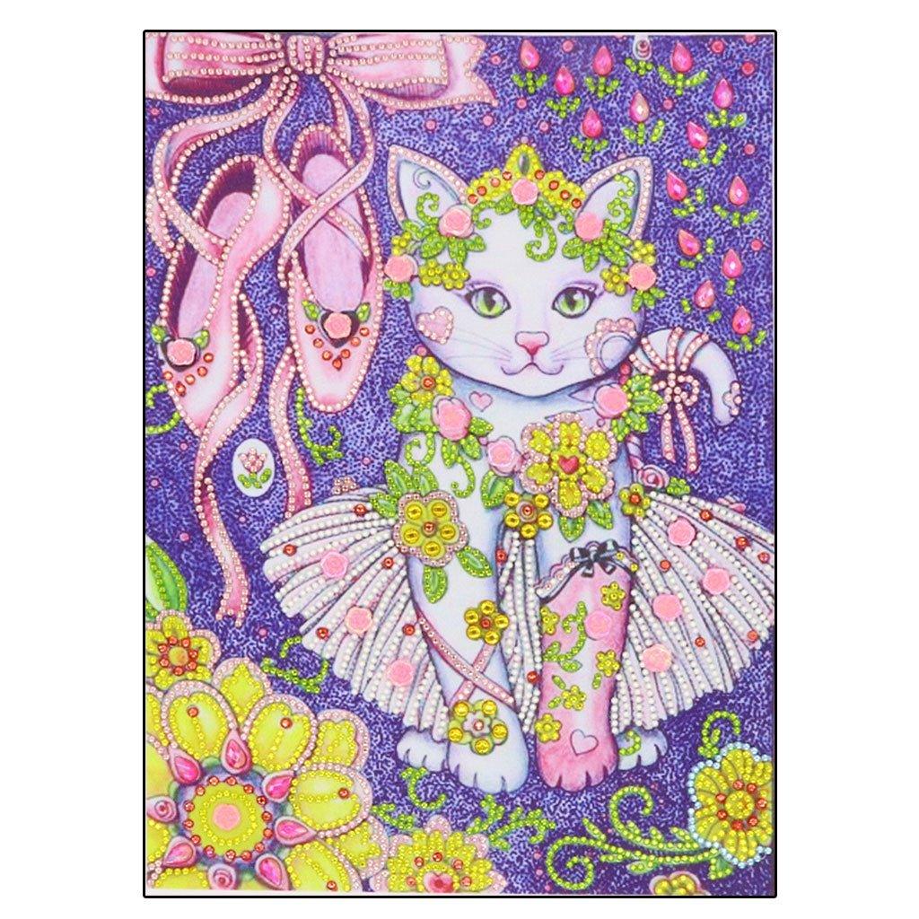 Süße weiße Katze - Spezial Diamond Painting - Diamond Painting