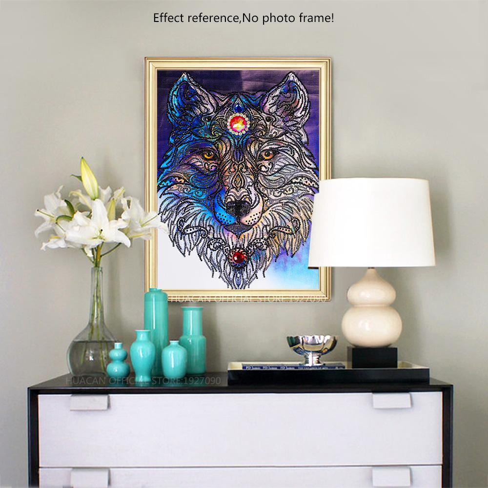 Wolf mit Stein - Spezial Diamond Painting - Diamond Painting