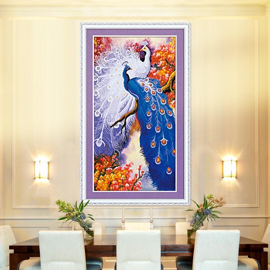 Pfau-Paar-Diamant-Gemälde in Sonderform - Diamond Painting