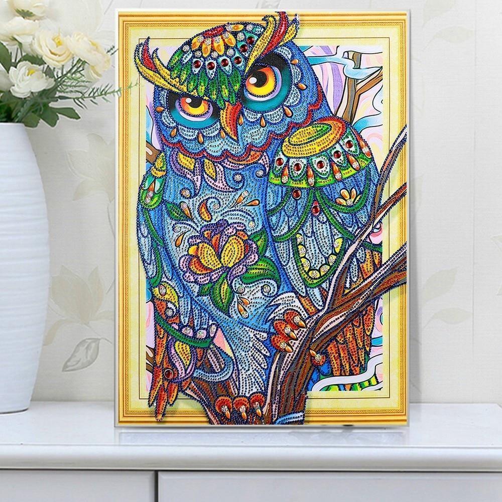 Elder Artistic Owl Diamond Painting - Diamond Painting