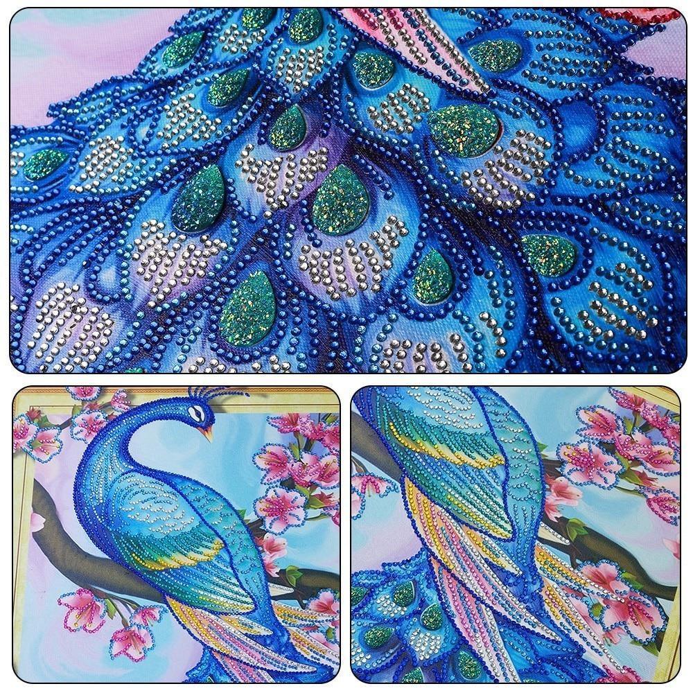 Charmante Pfau-Spezialdiamant-Kunst - Diamond Painting