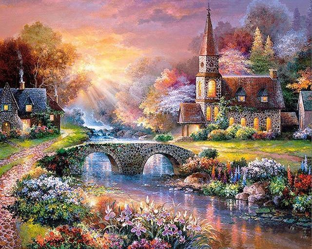 Dorflandschaften DIY Diamond Paintings - Diamond Painting