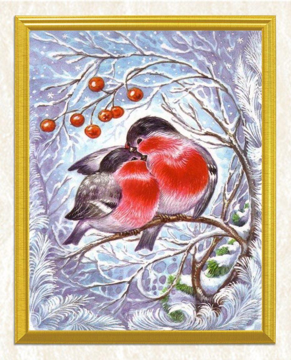 Paar schöne Vögel DIY Malerei - Diamond Painting