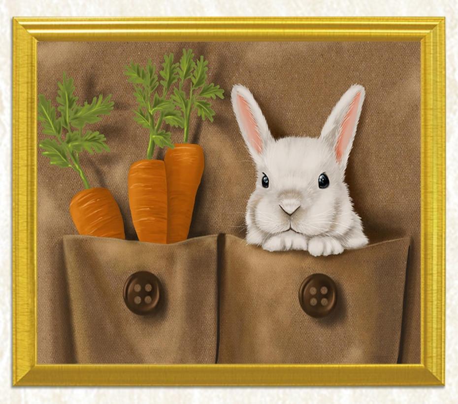 Kaninchen und Karotten DIY Diamond Painting - Diamond Painting