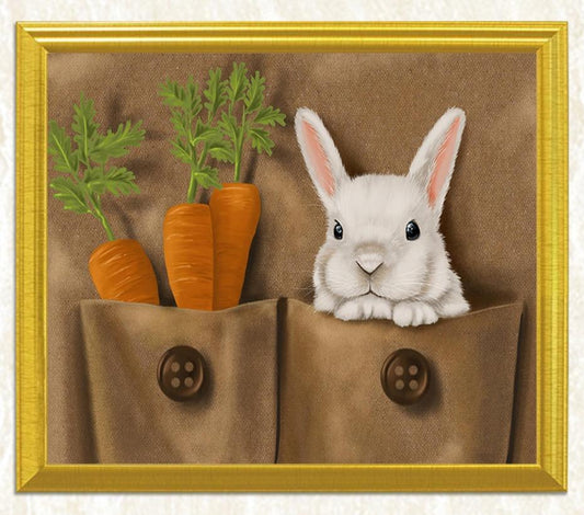 Kaninchen und Karotten DIY Diamond Painting - Diamond Painting
