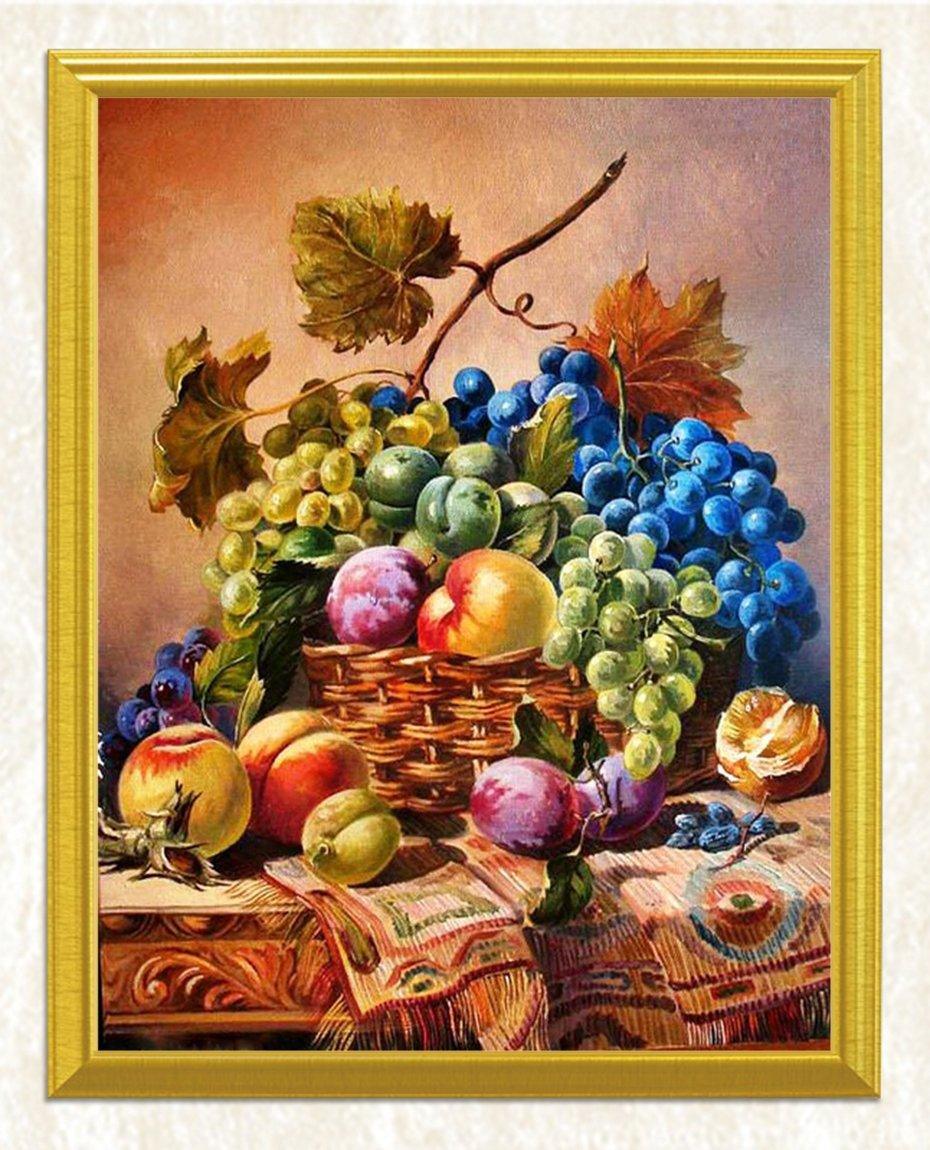 Früchte die von Korb Diamant Malerei verschüttet werden - Diamond Painting
