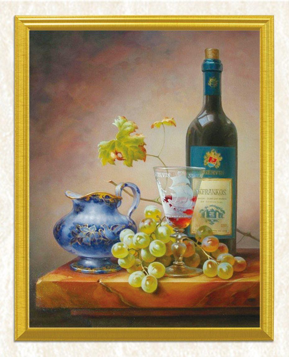 Wein & Trauben Stillleben Diamantmalerei - Diamond Painting